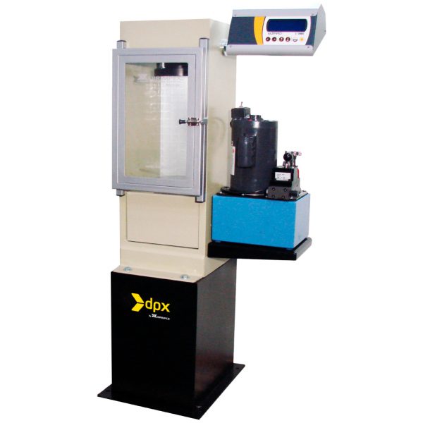 Máquina semi-automática de ensayo para ensayos a compresión en cilindros de concreto. Capacidad de 1.500 kN