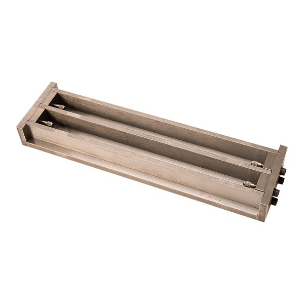 Molde doble de acero inoxidable para fundir viguetas de mortero. Según la norma ASTM C490
